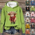thumbnail image 4 of Christmas Sweatshirts for Women 2025 Cow Print Pullover Hoody Festive Holiday Western Graphic Hooded Top Women Hoodies Black L, 4 of 4
