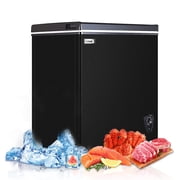WANAI Chest Freezer, 5.0 Cu. ft Compact Mini Freezer with Low Noise & Energy Saving, Deep Freezer,Black