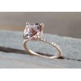 thumbnail image 3 of HeartsAndYou 1.4ct Natural Morganite & Diamond Engagement Ring 14k SOLID Rose Gold Accents, 3 of 9