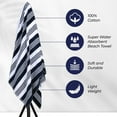 thumbnail image 4 of 100% Cotton Maui Striped  Oversized Cotton Beach Towel , Mauist Blue by Blue Nile Mills, 4 of 9