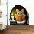 thumbnail image 4 of SLYNSHome Clearance Cute Mouse Hole Sticker for Wall Decor,Wooden Mouse Reading Book Wall Art Decor,Adorable Peel and Stick Mice Room Decor,Classroom,Bedroom,Bookcase Decoration, 4 of 6