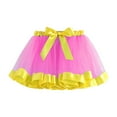 thumbnail image 2 of uublik Skirts for Girls Pink with Shorts High Waist Tulle Skirts A-line Mesh Skirt Mini Tutu Skirts Dress Size 3T-8, 2 of 3