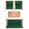 thumbnail image 4 of SAFAVIEH Rocklin Outdoor Patio 4 Pc Conversational Set, Natural/Green, 4 of 7