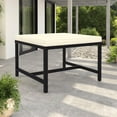 thumbnail image 6 of Reno Outdoor Sectional Footrest Ottoman, Black Rattan, Ivory Polyester, 6 of 6