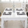thumbnail image 1 of Ensemble de 4 Sets de Table Luxueux Gris Parfaits pour Table à Dîner, Sets de Table en Velours Antidérapants 12x16 Pouces, 1 of 3