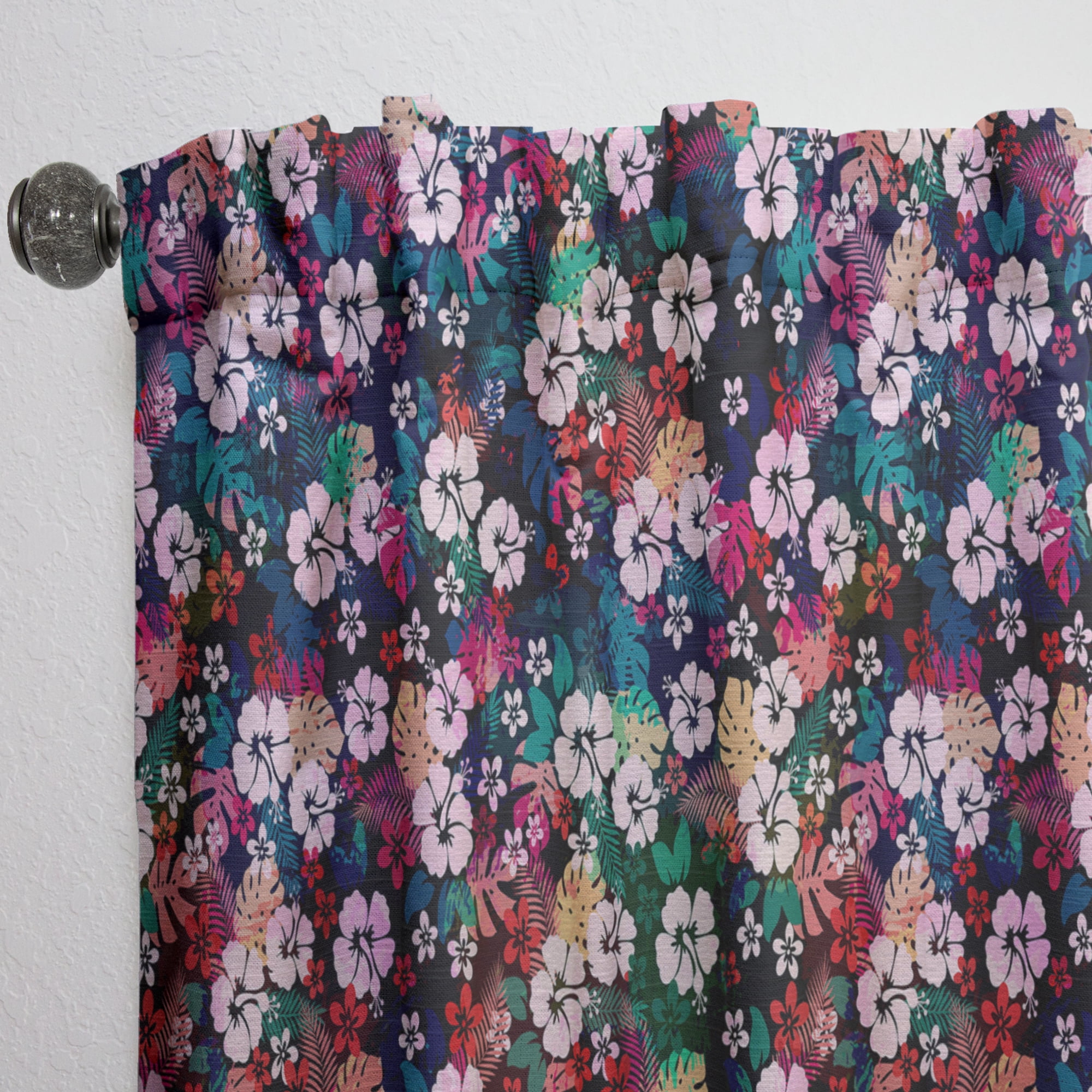 Designart 'Bituminous Bloom VI' Floral Curtain Panel