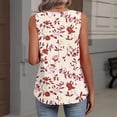 thumbnail image 7 of Bbyeadc Tank Tops for Women Sleeveless Pleated Tank Top Loose Fit Floral Print Shirt Comfortable Beach Travel Everyday Wear,Red (S), 7 of 7