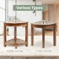 thumbnail image 4 of Nabytok Solid Wood 2-Tier Corner Shower Bench, 12"x12"x16.5" Bathroom Chair with Storage Self for Shower, Corner Stool for Inside Shower, Assembly Required (Natural, Nacre Wood), 4 of 7