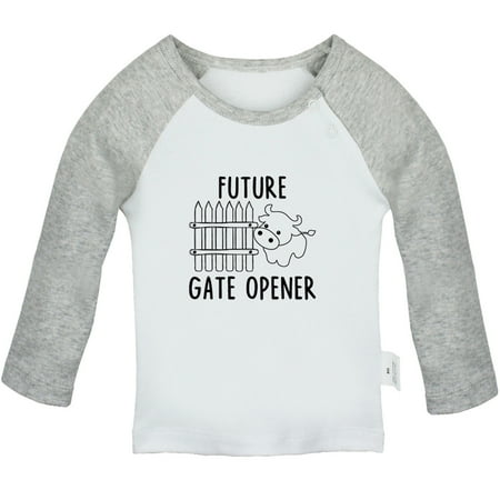 

Future Gate Opener Funny T shirt For Baby Newborn Babies T-shirts Infant Tops 0-24M Kids Graphic Tees Clothing (Long Gray Raglan T-shirt 0-6 Months)