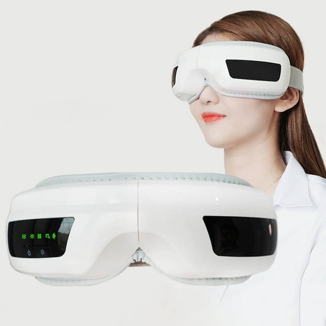 Masajeador de ojos con calor, vibración, Bluetooth, música, recargable, 5 modos de masaje para aliviar la fatiga ocular, ojeras, bolsas y sequedad ocular, y mejorar el sueño.