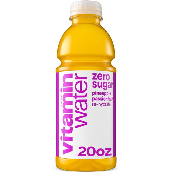 vitaminwater Re-Hydrate Zero Sugar Pineapple Passionfruit Flavored Water Beverage, 20 fl oz Bottle