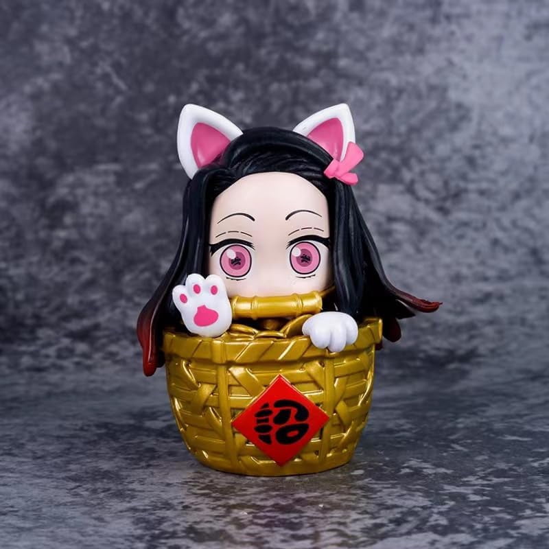 New Kamado Figure, q Version Bamboo Kamado Nezuko Anime Figures 11cm/4.3inch Anime Model Game Character Statue Collection Decoration Gift