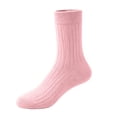 thumbnail image 5 of Eltusu Girls Cotton Socks, Solid Color Stretchy Breathable Casual Mid-Calf Socks Pink Size 10-12 T, 5 of 7