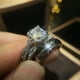thumbnail image 5 of Huitan-Conjunto de anillos de boda para novia, corte princesa de lujo, circonita cúbica, accesorios elegantes, joyería brillante para boda y hombre, 5 of 5