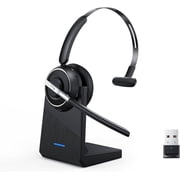 V5.2 Computer Bluetooth Headset with Microphone for PC, with Noise Cancelling Mic, USB Dongle, Charging Base & Mute Button for Work/Cell Phones/Computer/Call Center/Zoom