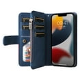 thumbnail image 2 of Allytech Wallet Case for iPhone 15 Plus with Zipper Pocket & 9 Card Slots & Wrist Strap, Fashion PU Leather Kickstand Magnetic Closure Shockproof Non-Slip Case for Women Men - Blue, 2 of 11