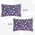 thumbnail image 2 of Sikiie mushroom colorful Skull star Print Plush Pillow Cover, Wrinkle-proof and Stain-resistant Pillow Protector without Pillow Core, Home Decoration-16"x24", 2 of 6