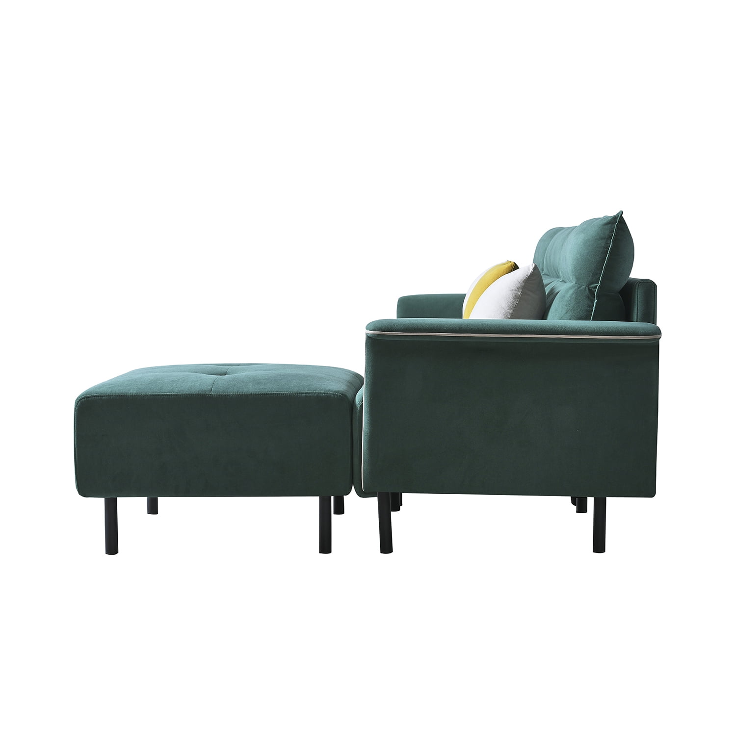 Resenkos Sofa for Room Sofa Chaise Sleeper Sofa for Small Living Room Spaces with Cushion Couch for Bedroom Mid-Century Modern Reversible Sectional Sofa, Green