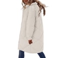 thumbnail image 2 of Vedolay Womens Trench Coat 2023 Long Sleeve Casual Zipper Hooded Coat Blouse Jacket for Fall White,M, 2 of 4