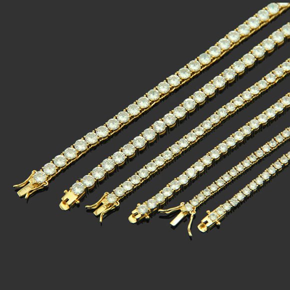 Tennis Necklace Fashionable Lightweight Zircon Necklaces Special Design Chains Christmas Birthday Presents Accessories 3mm Golden18inch
