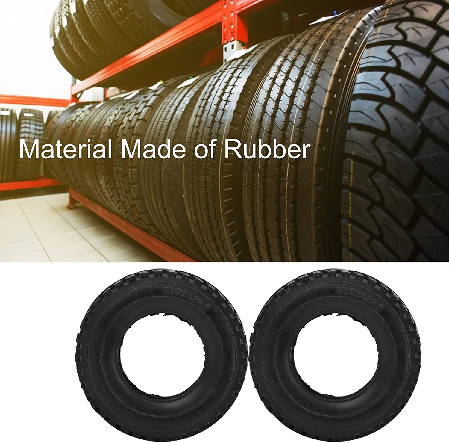 Eco-Friendly and Durable 1/14 Rubber Tire 4Pcs 20mm Width Shoe Sole Pattern Tyre for Tamiya Tractor Truck 1/14 RC Car Black