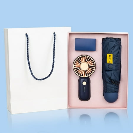 

New Year Reset Dvkptbk Mini USB Handheld Fan Portable 3-speed Desktop Fan Outdoor Personal Umbrella & Small Fan Combo Summer Fun Gift Set For Office Home Outdoor Travel