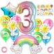 thumbnail image 1 of Kit de globos para fiesta de tercer cumpleaños con temática de arcoíris, 13 unidades, 1 of 2