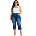 thumbnail image 4 of Jack David Women's Plus Size Blue Denim Jeans Capri Pants Stretch (PC-935), 4 of 7