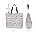 thumbnail image 5 of Pofeuu Santa with Gifts Print Reusable Grocery Bags - Washable, Foldable, Packable Tote, Large Handles, Heavy Duty, Zippered Top Pouch, 5 of 8