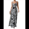 thumbnail image 3 of Mono de Pierna con Tirantes Pequeños y Estampado Retorcido Elegante para Mujer, y Verano 2025 Negro XL, 3 of 10