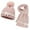 Pink, variant on MAOQHI Kids Winter Windproof Hats Gloves Set Knit Hat and Scarf Cozy Thermal Lined Neck Warmer for Boys Girls Cold Weather Outdoor