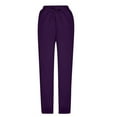 thumbnail image 5 of CQONEPT Womens Fleece Sweatpants Drawstring Tapered Jogger Pant Elastic Waisted Workouts Fall Winter Trousers with Pockets Purple M, 5 of 5