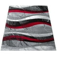 thumbnail image 5 of Paco Home Modern Area Rug with Wave Effect in Grey Red - 5'3" x 7'7" (5'x7'), 5 of 5