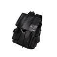 thumbnail image 4 of Mochila para ordenador portátil de cuero PU, compatible con 15,6 pulgadas, portátil, ligera, multifuncional, para ir de compras, ciclismo, viajes al negro, 4 of 8