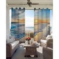 thumbnail image 4 of Sunset Beach Blackout Curtains 45 Inches Long for Bedroom, Spray Ocean Waves Sky Nature Scenery Thermal Insulated Room Darkening Black Out Window Curtain Panels Grommet Drapes for Living Room, 4 of 8