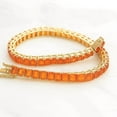 thumbnail image 7 of Lab Orange octagon 4x3mm Tennis Bracelet Lab Orange Sapphire Tennis Bracelet,Christmas gift, September Birthstone Bracelet, Anniversary Gift, 7 of 7