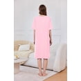 thumbnail image 2 of Ekouaer Women Zipper Robe Short Sleeve Duster Housecoat Short Bathrobes Zip Front Nightgown with Pockets, 2 of 4