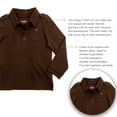 thumbnail image 2 of Kleverkids Boys Solid Cargo Polo Peruvian Cotton T-Shirt – Long Sleeve, Polo Neck With 3 Buttons – Chocolate, 8, 2 of 5