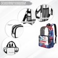 thumbnail image 6 of FKELYI USA Flag 250th Anniversary Star Print Clear Backpack for Elementary Student See Through School Bookbag 17 Inch Transprent Schoolbag Travel Bags Casual Daypack for Teens, 6 of 7