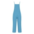 thumbnail image 6 of Women Casual Loose Wide Leg Jumpsuit Sleeveless Spaghetti Strap Romper with Pockets, 6 of 8