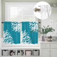 thumbnail image 5 of Kitchen Window Curtains Valance and Tier Set, Summer Blue Ocean Abstract Coral Rod Pocket Tier Curtain Valance Set, Modern Minimalist Art Light Filtering Cafe Curtains for Bedroom Living Room, 5 of 9