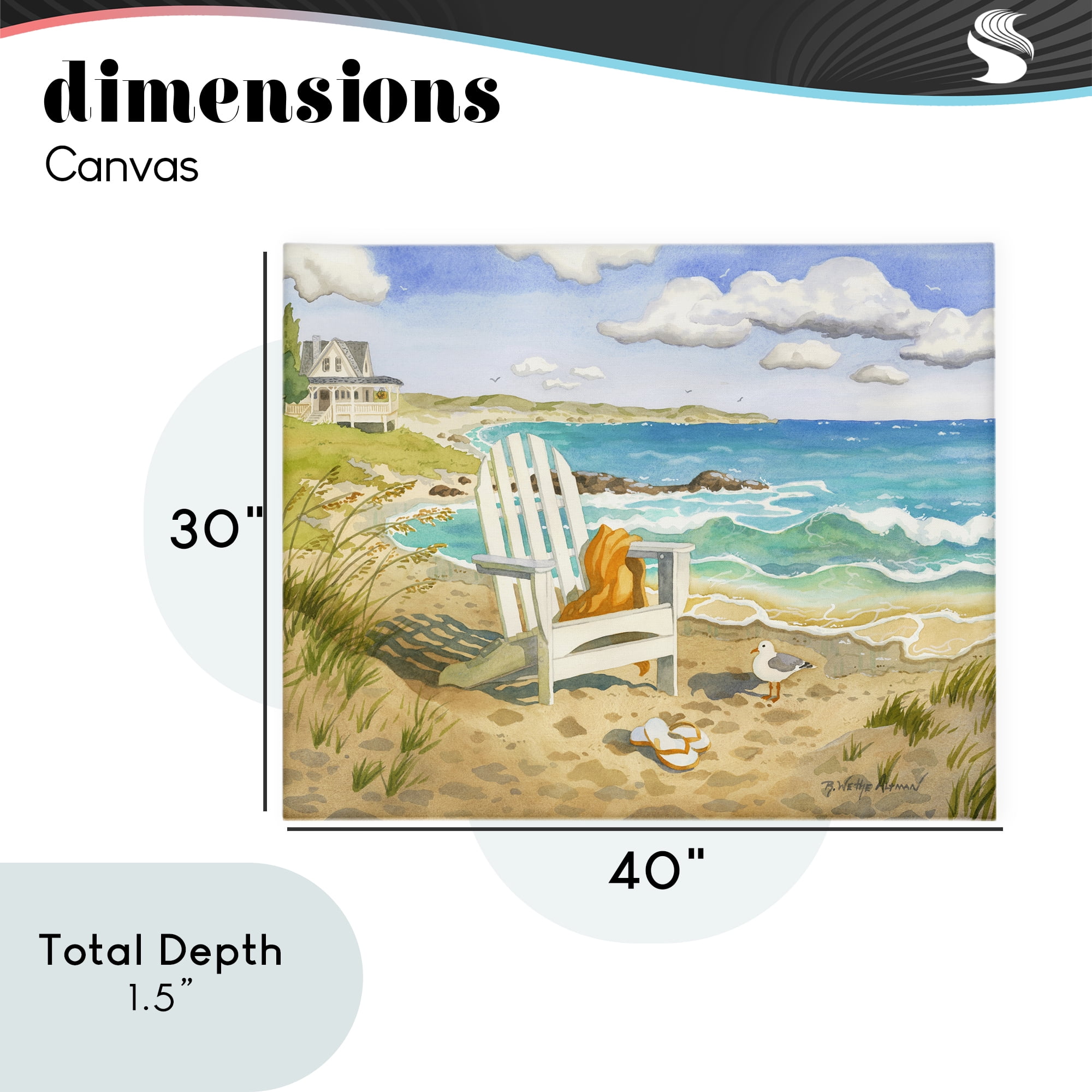 Stupell Industries Waiting For You by Beach Canvas Wall Art, design by Robin Altman