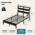 thumbnail image 3 of Bestier Full Size Platform Bed Frame with Storage Headboard, LED Lights & USB Charging Station, Metal Bed Frame Black, 3 of 14