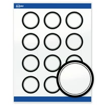 Avery® Labels, 2" Diameter, Double Black Border, Glossy White, 120ct