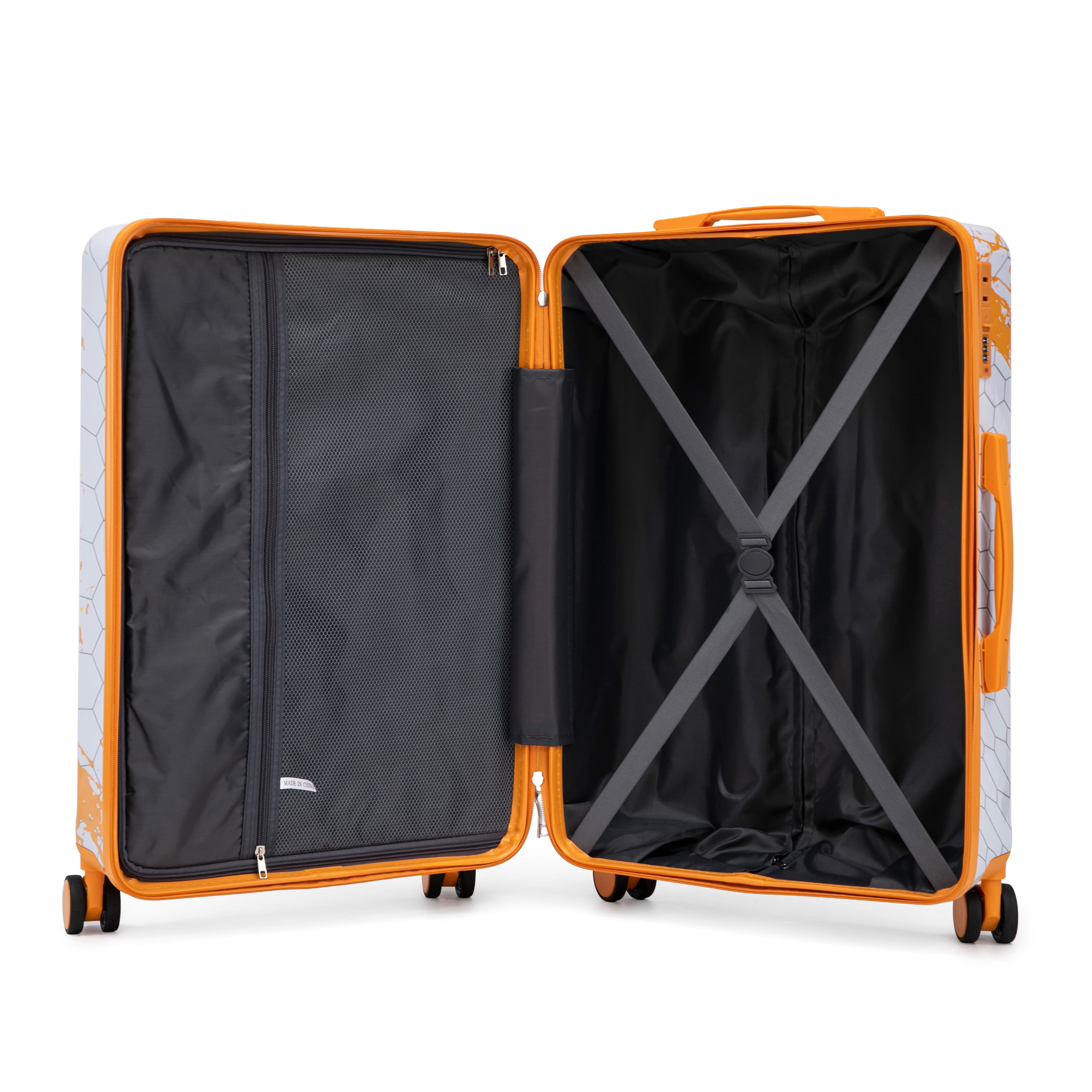 Leumius 20" Hardside Carry-on Suitcase – Expandable Spinner Luggage for Travel, Orange