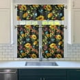 thumbnail image 3 of Boho Country Curtains 36 Inch - 3 Panel Rustic Farmhouse Set with Vintage Blooming Botanicals, Rod Pocket Kitchen Window Drapes for Cottage Decor, 3 of 6