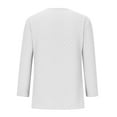 thumbnail image 4 of Atogsazn Women's 3/4 Sleeve Loose Shirt Top Solid Round Neck T-Shirt Casual Blouse Womens Summer Tunic Tops White S on Clearance, 4 of 6
