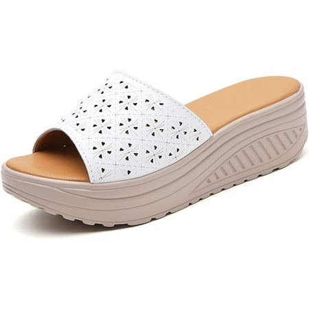 Women s Platform Sandals Slip on Summer Outdoor Slides Slippers Shoes Casual Fashion Platform Wedge Sandals for Ladies