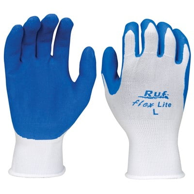 

NS Ruf-flex Lite Blue Rubber Palm Coated Nylon String Knit Gloves X-Large 12pairs/Package (24 Packages)