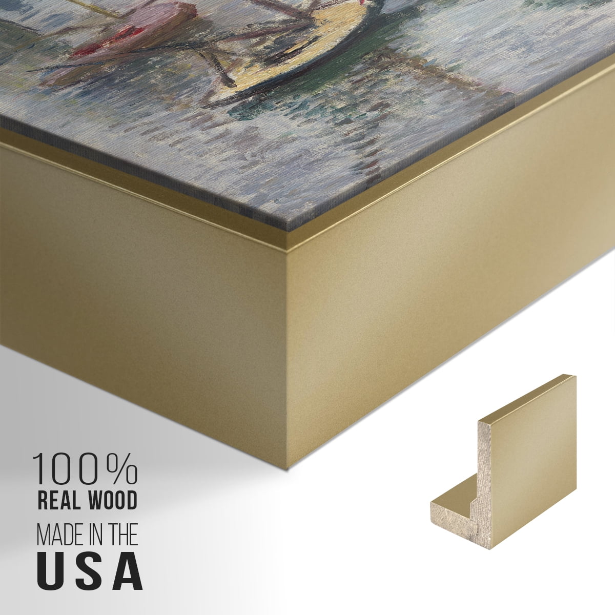 Vintage Landscape-CLV By Wexford Home Framed in Gold Wood Gallery Wrapped Canvas 27 in. x 41 in.